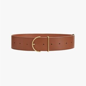 Cuyana wide leather belt cognac S/M
